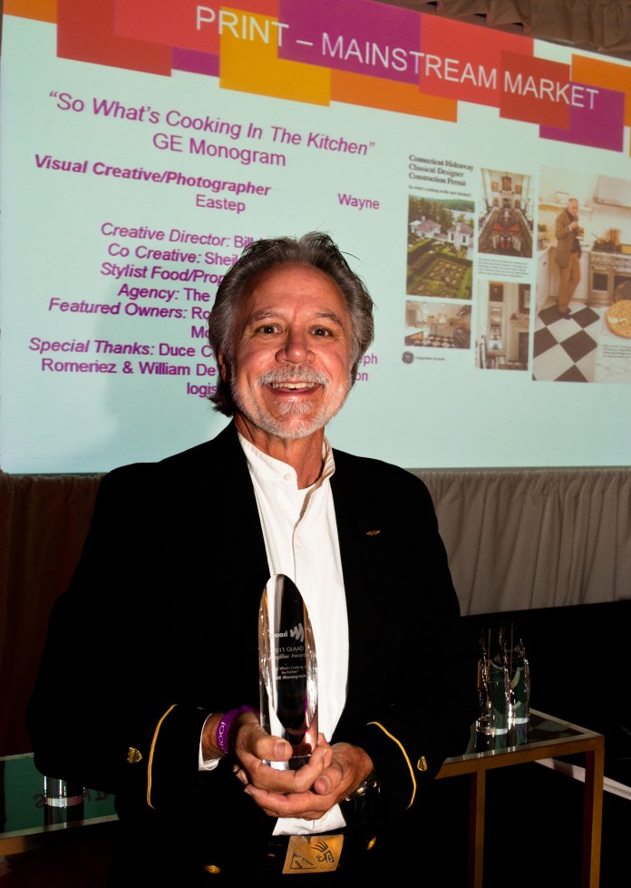 Photographer Wayne Eastep Photographer Wayne Eastep receiving GLAAD Amplifier Award