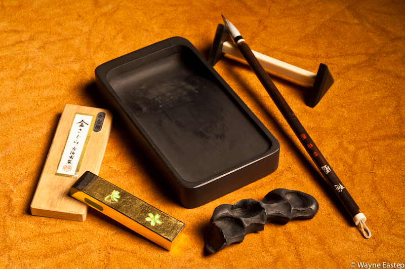 Sumi tools and materials for calligraphy