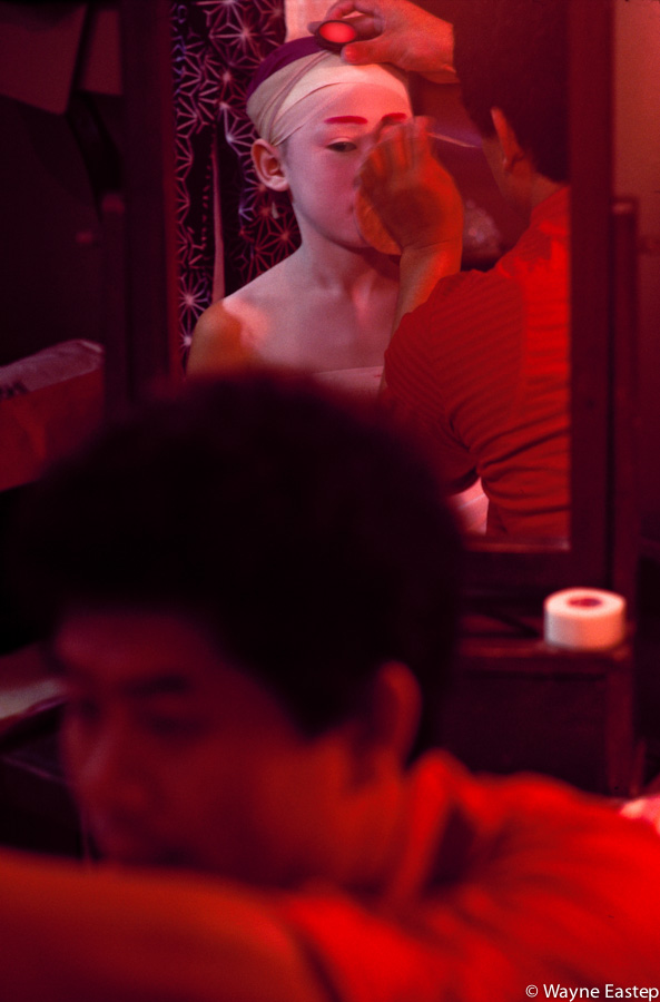 Makeup for traditional Japanese dancer